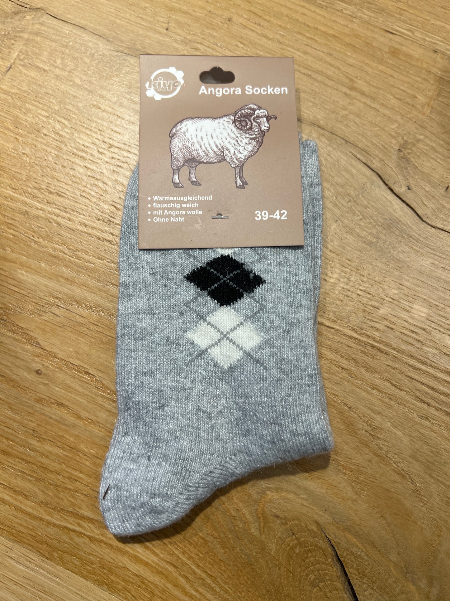 Angora Socken Gr. 39-42 "Raute" ❌