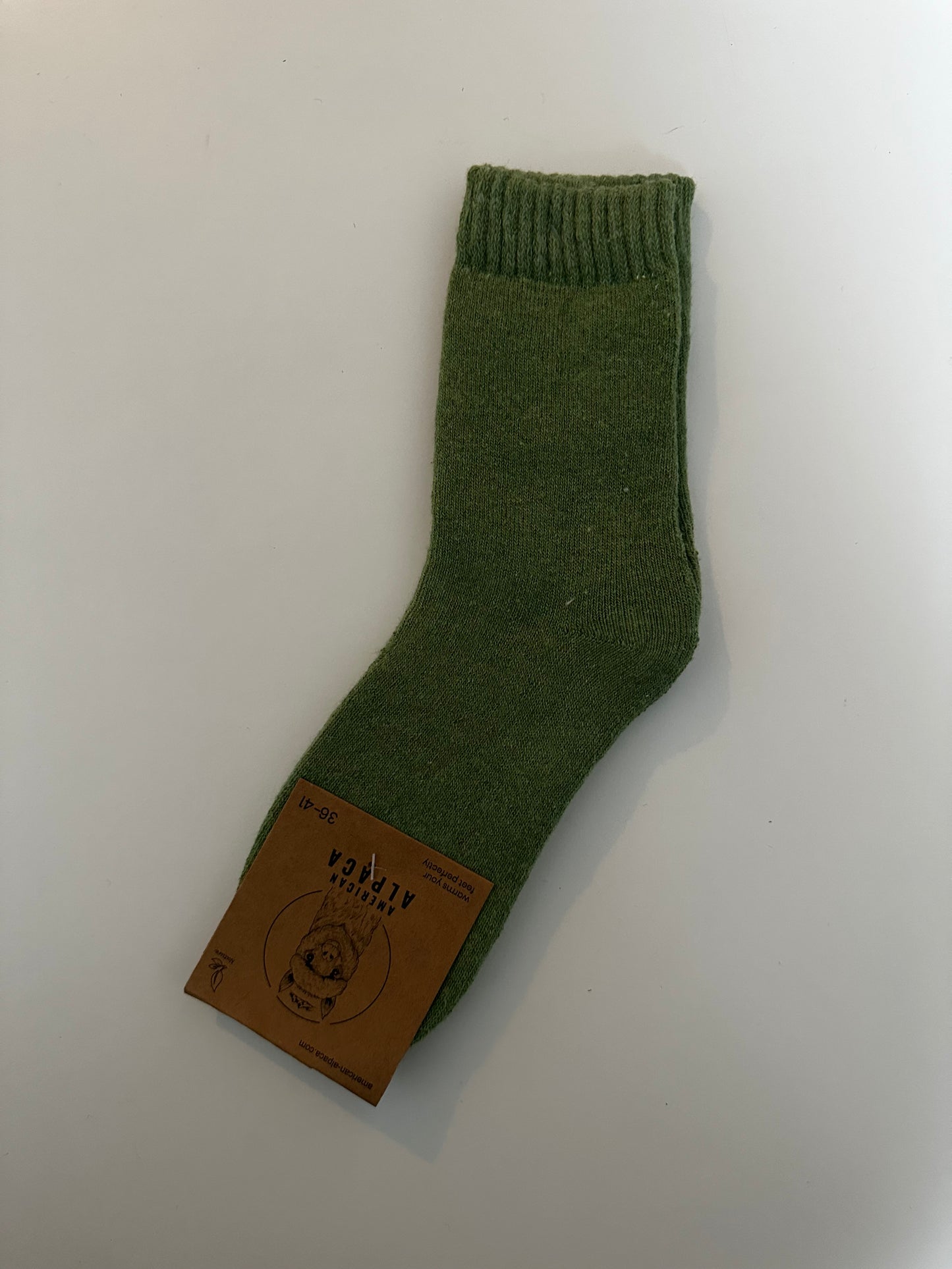 ✅Alpaca Socken Gr. 36-41 "Grün Creme"