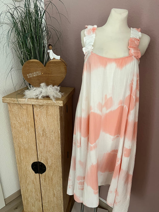 Trägerkleid in apricot