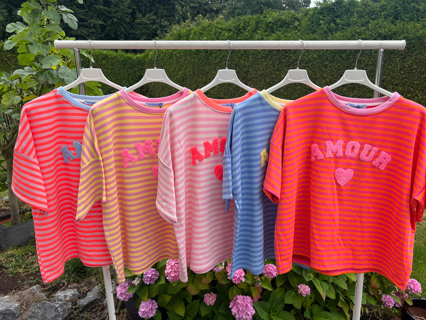 T Shirt Amour gestreift