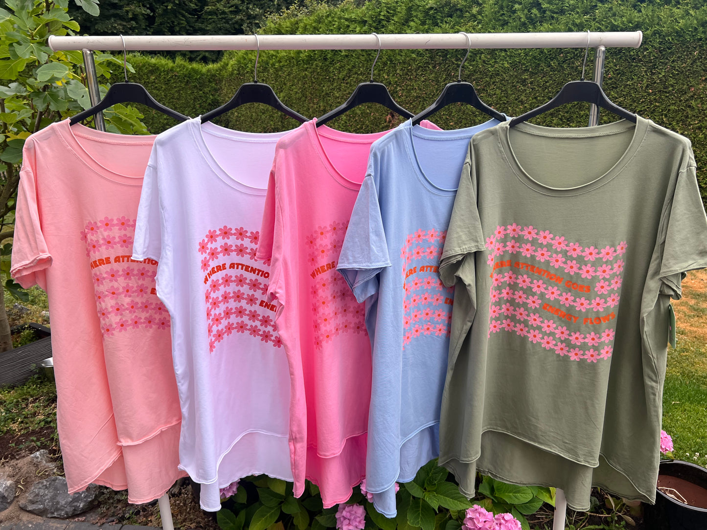 T Shirt  hinten länger mit Print
