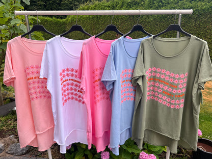 T Shirt  hinten länger mit Print