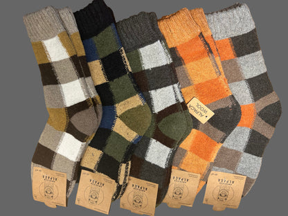 Alpaca Herren Socken Gr. 41-47 "Kariert Dick" ❌