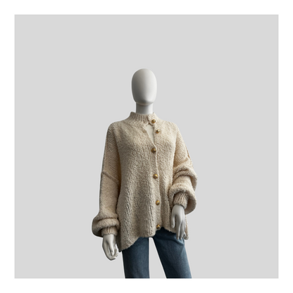 Oversized Strickjacke "Flausch mit Knöpfen“