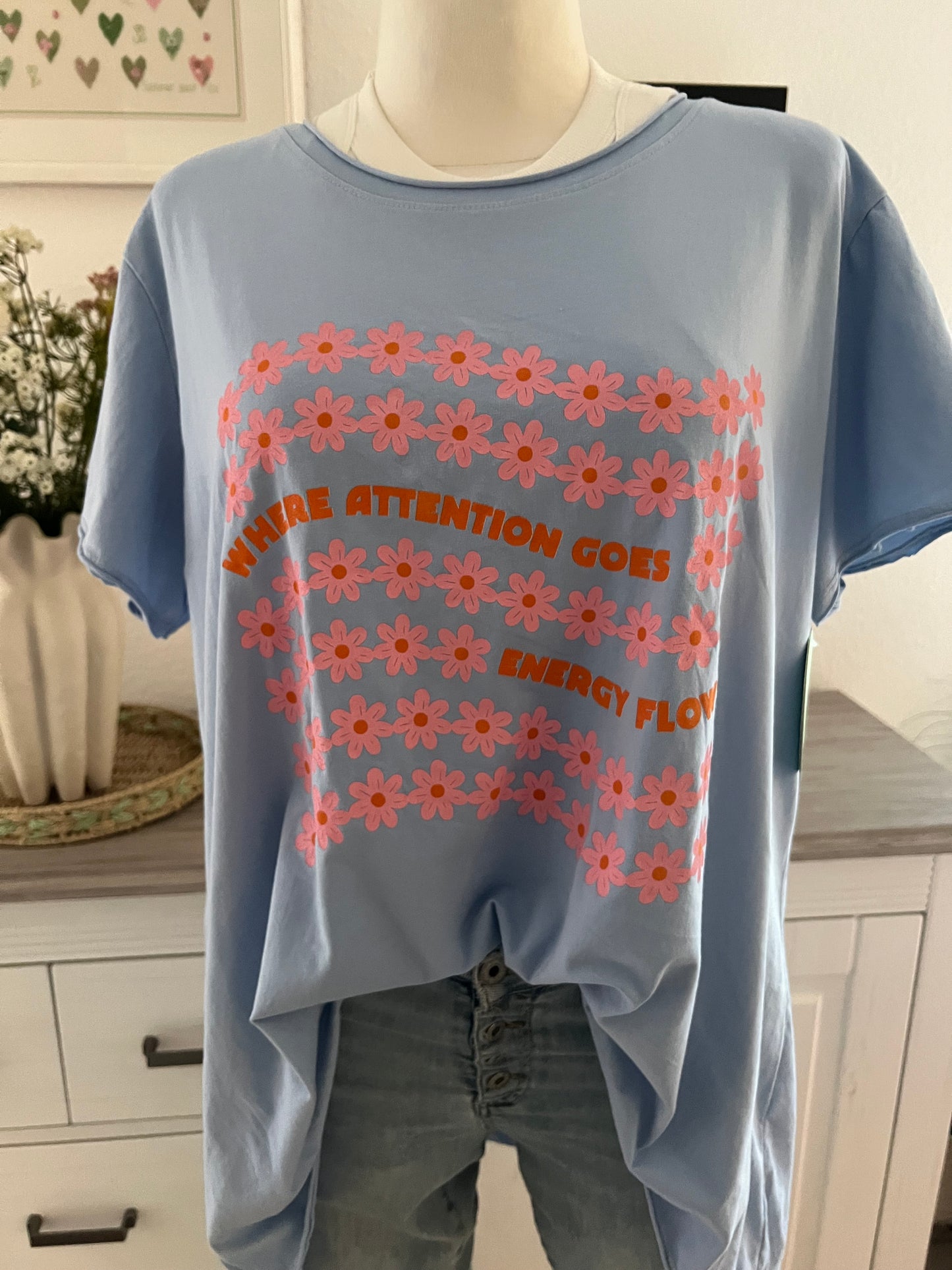 T Shirt  hinten länger mit Print