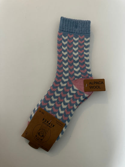 ✅Alpaca Socken Gr. 36-41 "Rosa Hellblau" ❌