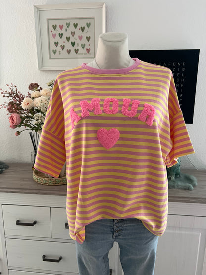 T Shirt Amour gestreift