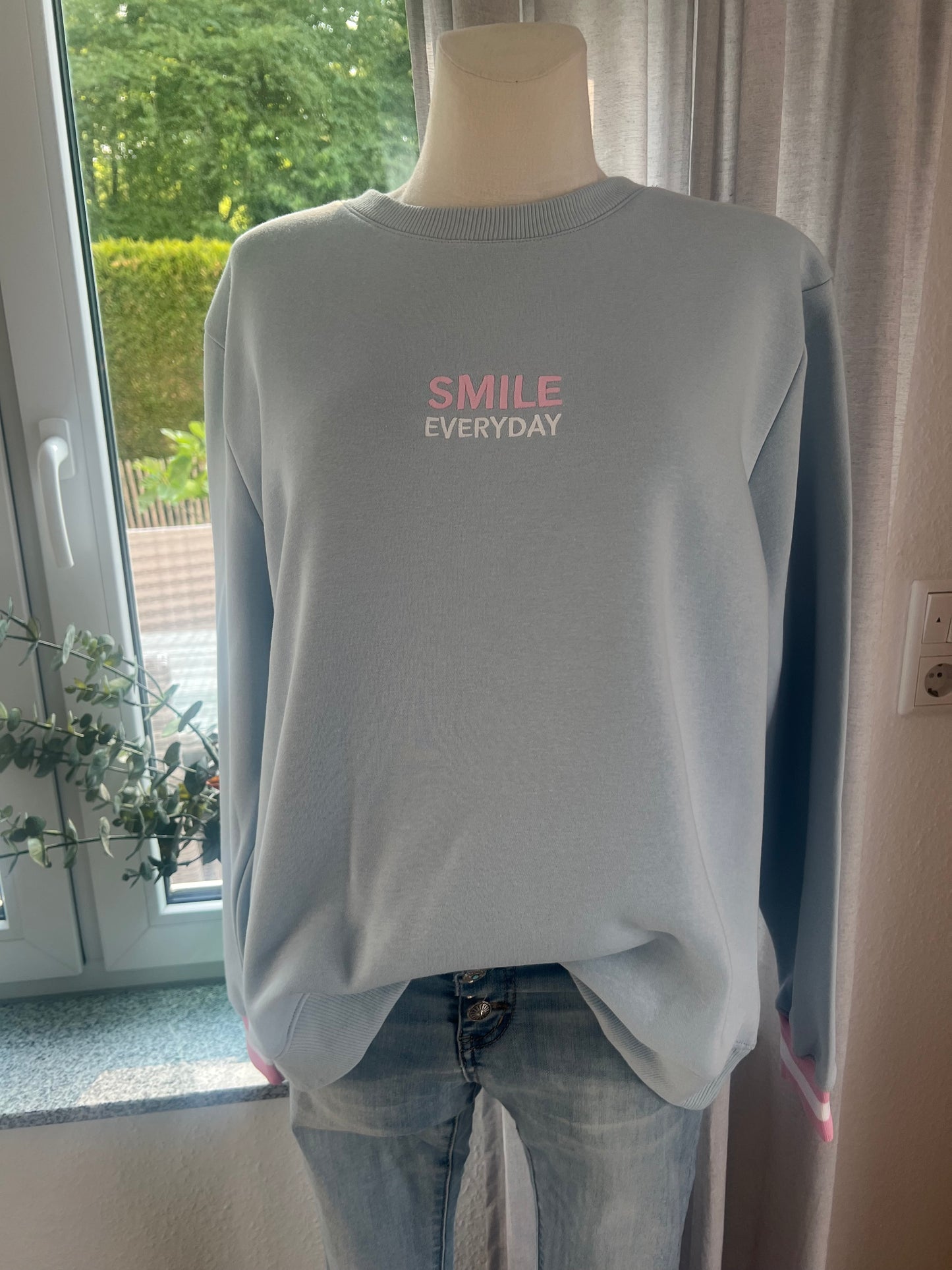 Zwillingsherz Sweatshirt hellblau rosa