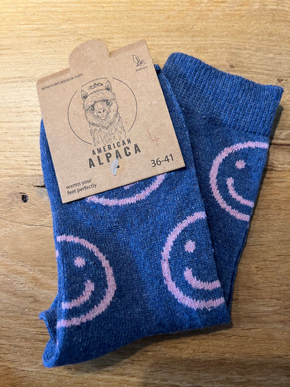 Alpaca Smiley Socken Gr 36-41  JN26-8218 🦙