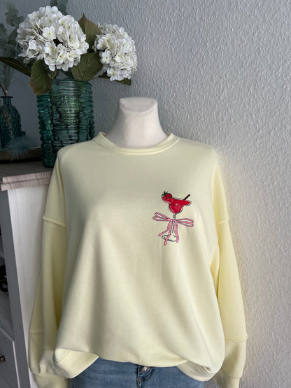 Sweatshirt in gelb mit Print