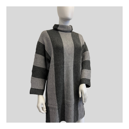 Strickkleid "Grau/Schwarz"