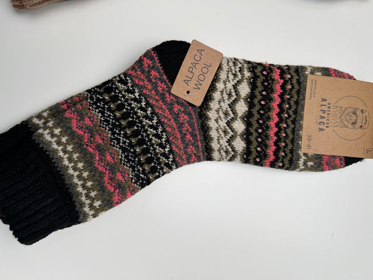 Alpaca Socken Gr. 36-41 "Ethno - Dick" ❌