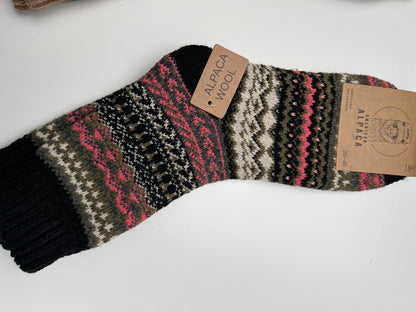 Alpaca Socken Gr. 36-41 "Ethno - Dick" ❌