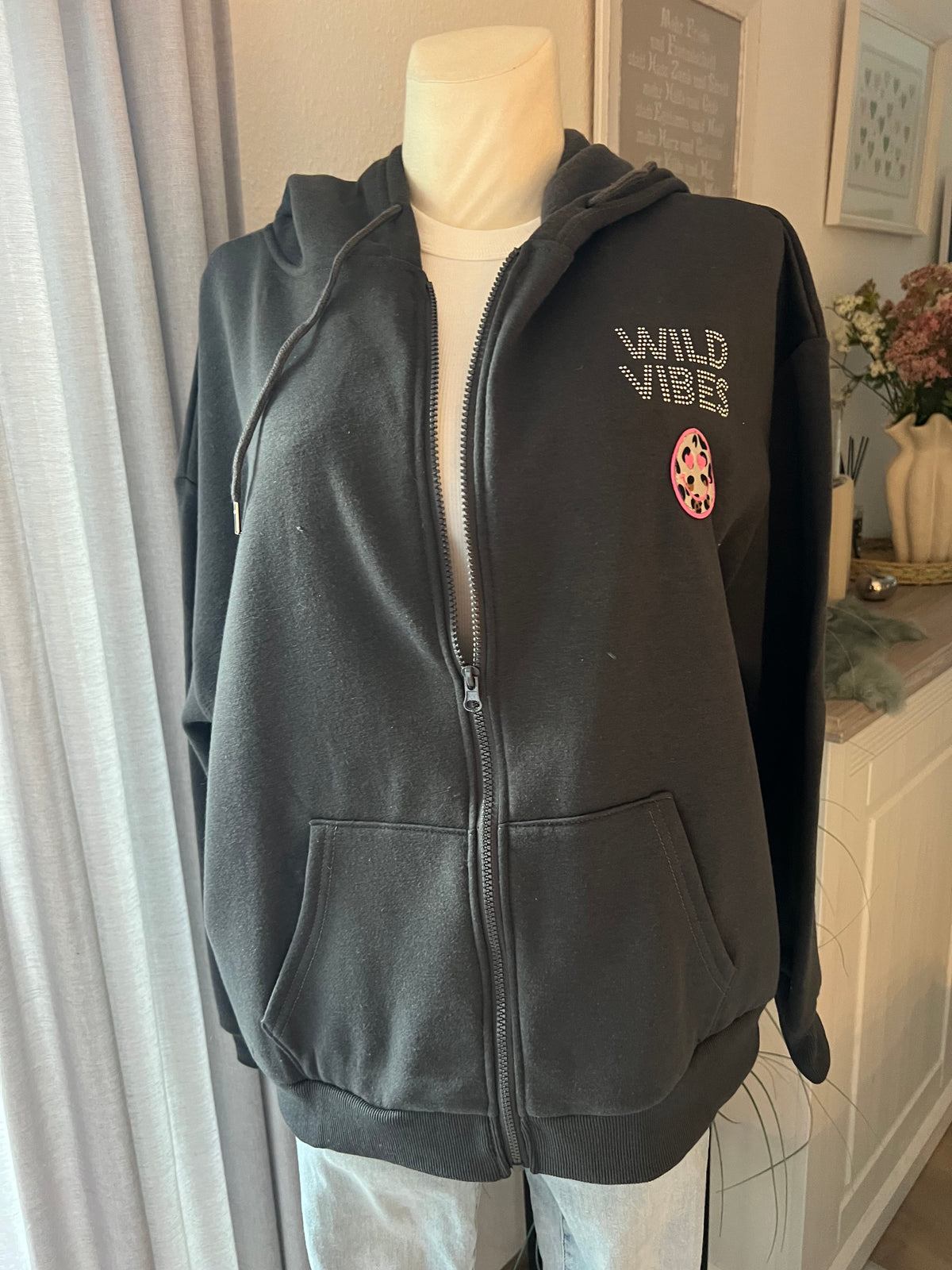 Sweatshirt Jacke von Zwillingsherz in rosa oder grau