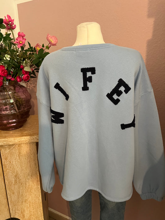 Sweatshirt Wifey in blau