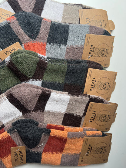 Alpaca Herren Socken Gr. 41-47 "Kariert Dick"🦙 9308