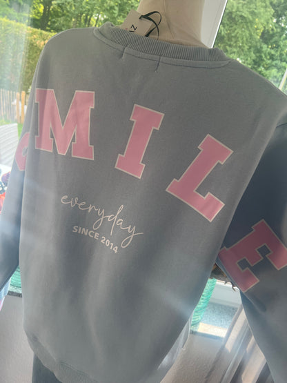 Zwillingsherz Sweatshirt hellblau rosa