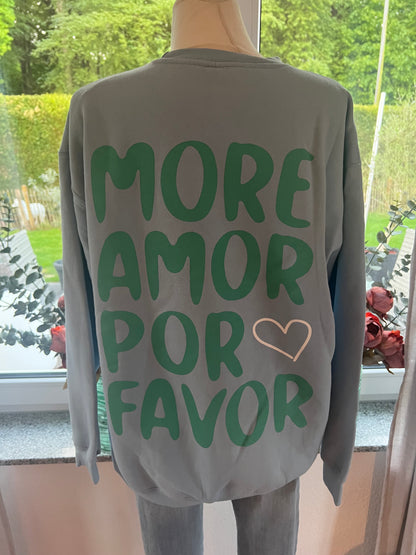 Sweatshirt more amore por favor in verschiedenen Farben