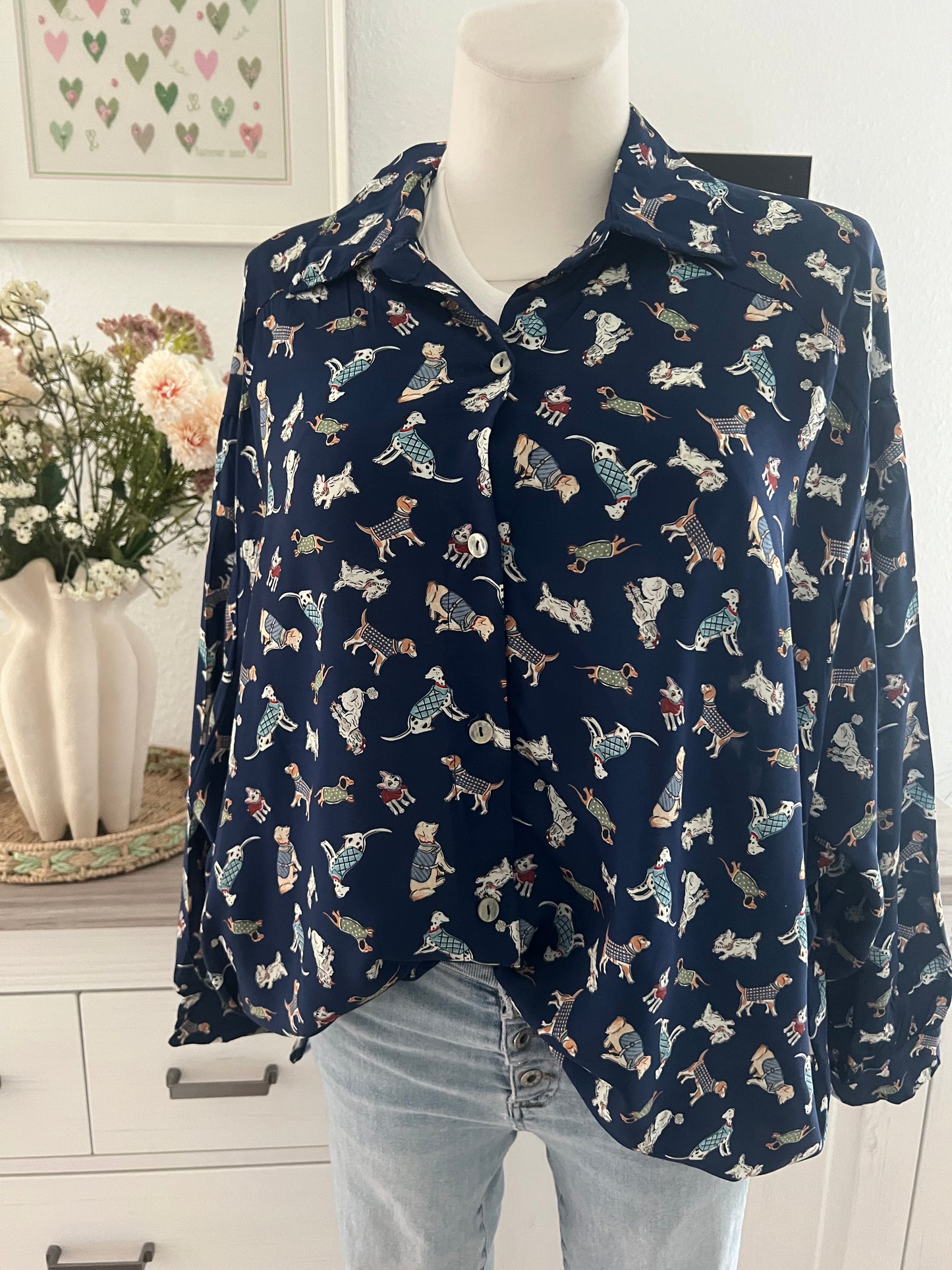 Dog Oversized Sommerbluse in verschiedenen Farben