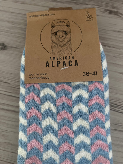 Alpaca Socken Gr 36-41 rosa blau