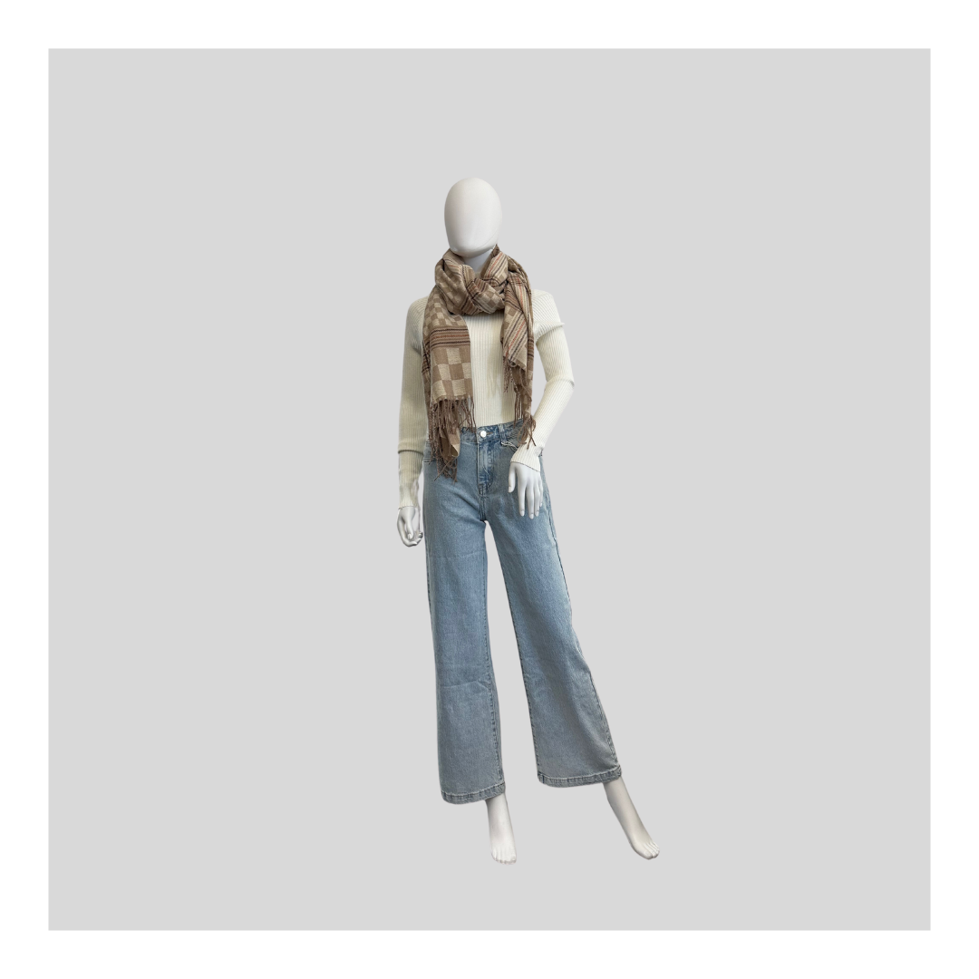 Schal "Camel/Beige Kariert"