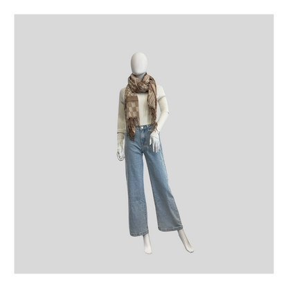 Schal "Camel/Beige Kariert"