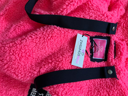 Zwillingsherz Mantel Oversized in dunkelblau  mit pink