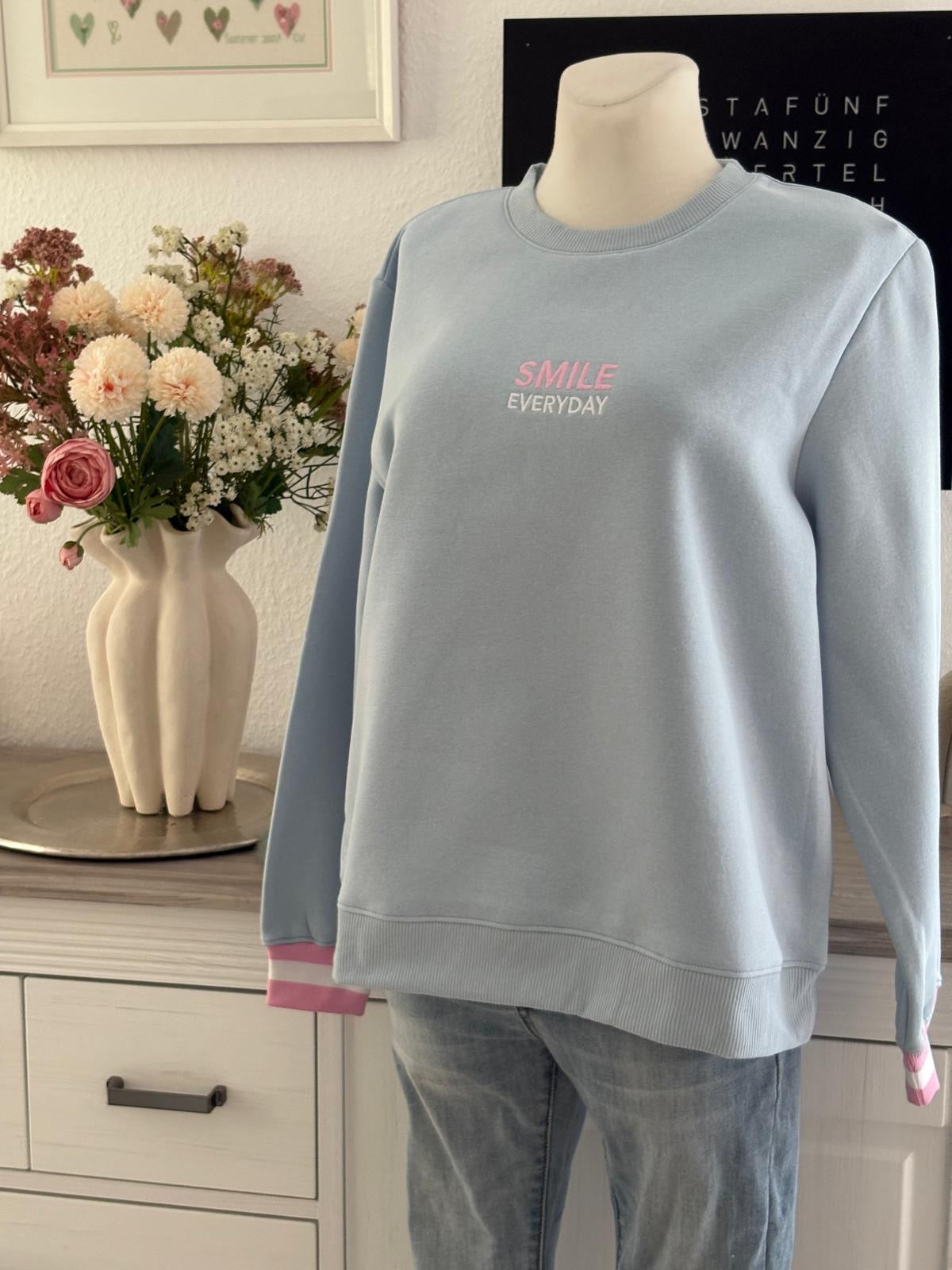 Sweatshirt Zwillingsherz hellblau Smile