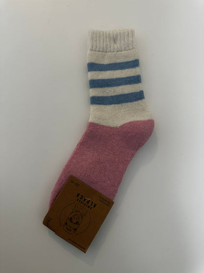 ✅Alpaca Socken Gr. 36-41 "Rosa Hellblau" ❌