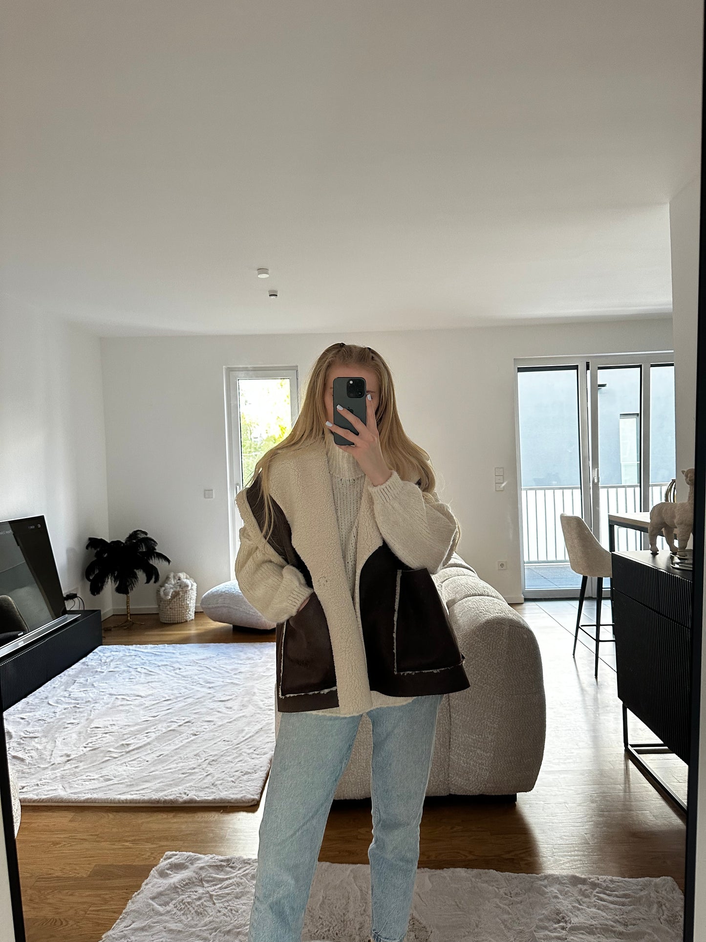 Braune Weste oversized