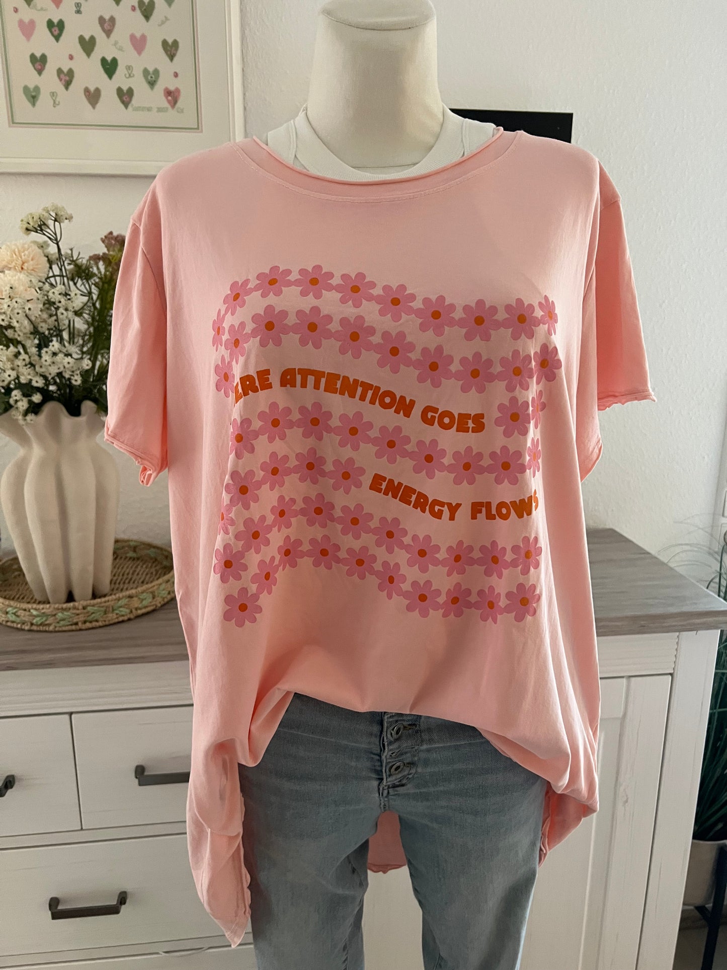 T Shirt  hinten länger mit Print