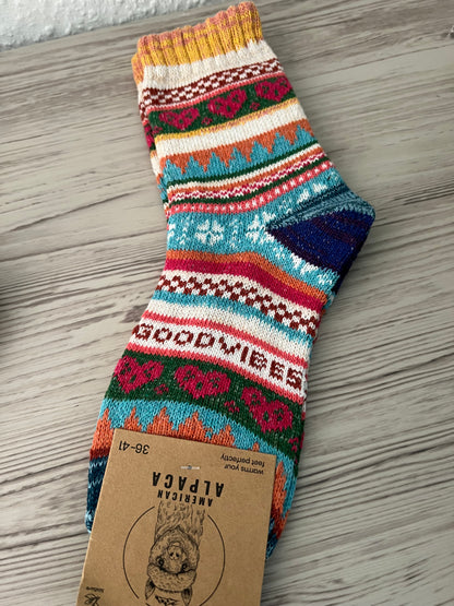 Alpaca Socken bunt Gr 36-41 Good Vibes