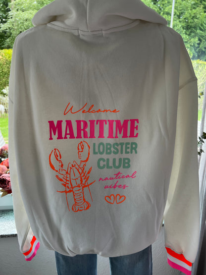 Hoodie Lobster Zwillingsherz wollweiss