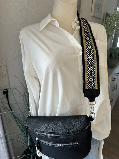 Crossbody schwarz mit 2 Gurten