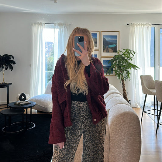 Boucle Jacke “Burgunder”