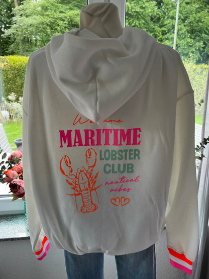 Hoodie Lobster Zwillingsherz wollweiss