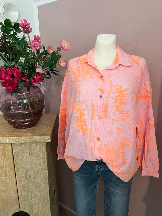 Musselin Bluse apricot