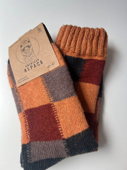 Alpaca Herren Socken Gr. 41-47 "Kariert Dick"🦙 9308