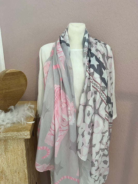 Schal rosé grau Tiger