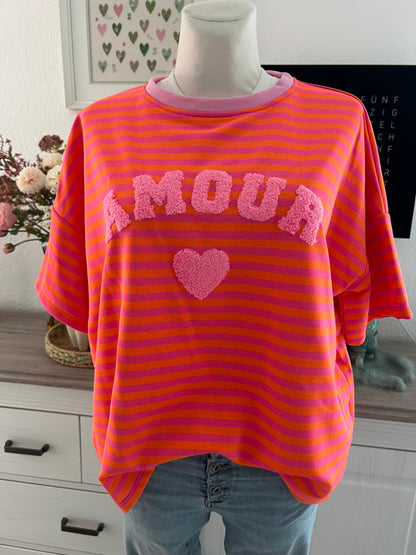 T Shirt Amour gestreift