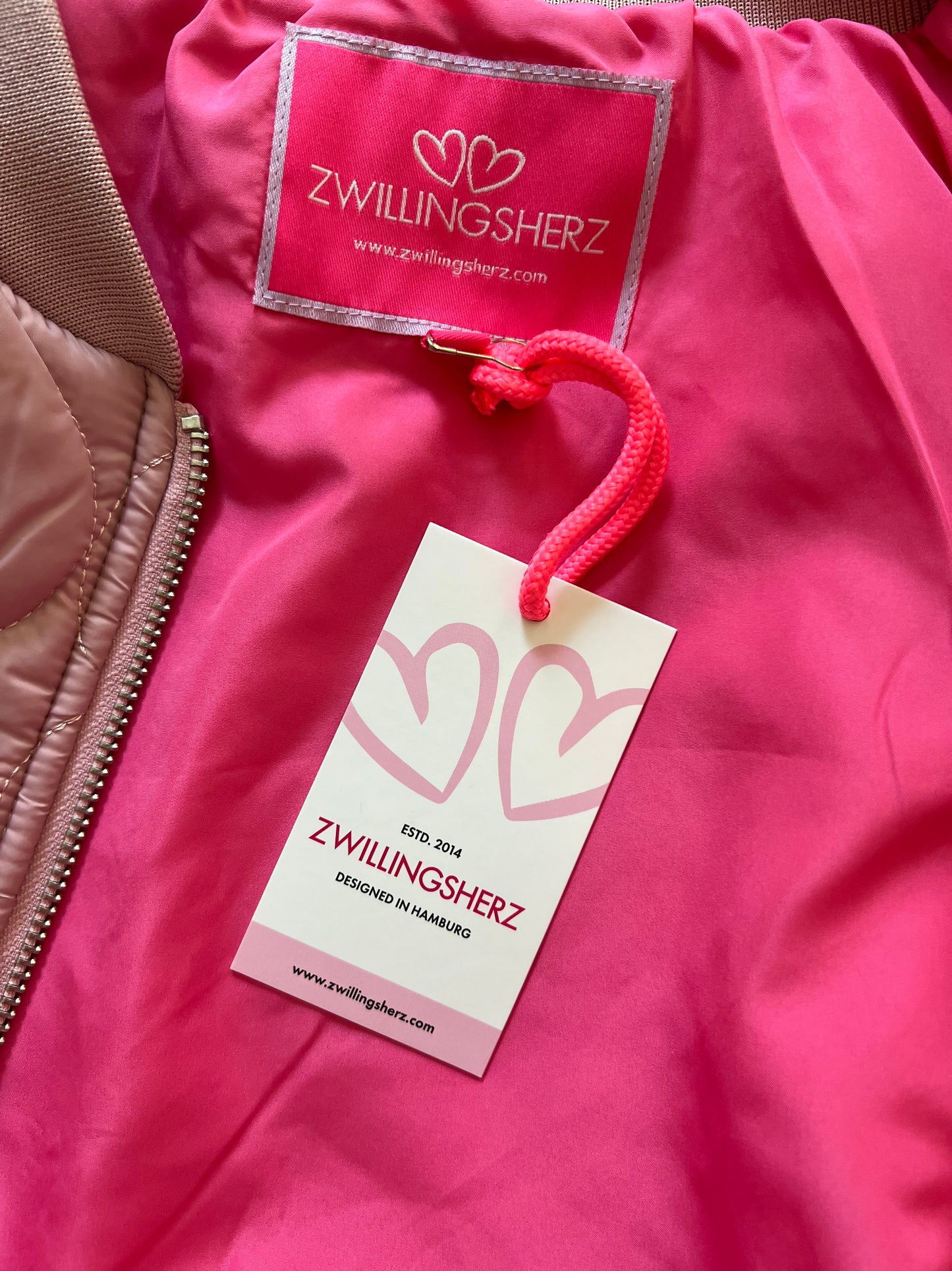 Zwillingsherz Bomberjacke altrosa