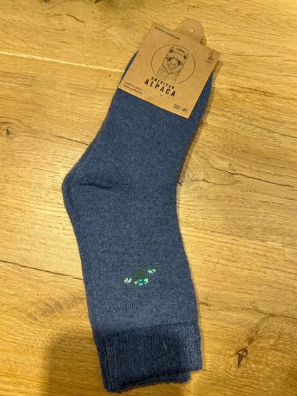 ✅Alpaca Socken Gr. 36-41 "Blau Creme"