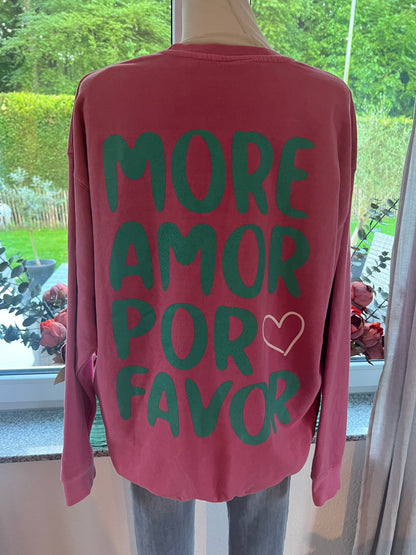 Sweatshirt more amore por favor in verschiedenen Farben
