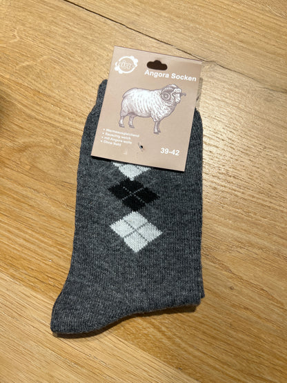 Angora Socken Gr. 39-42 "Raute" ❌