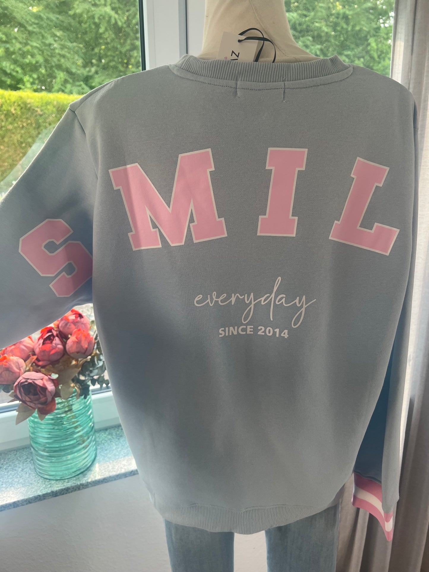 Zwillingsherz Sweatshirt hellblau rosa