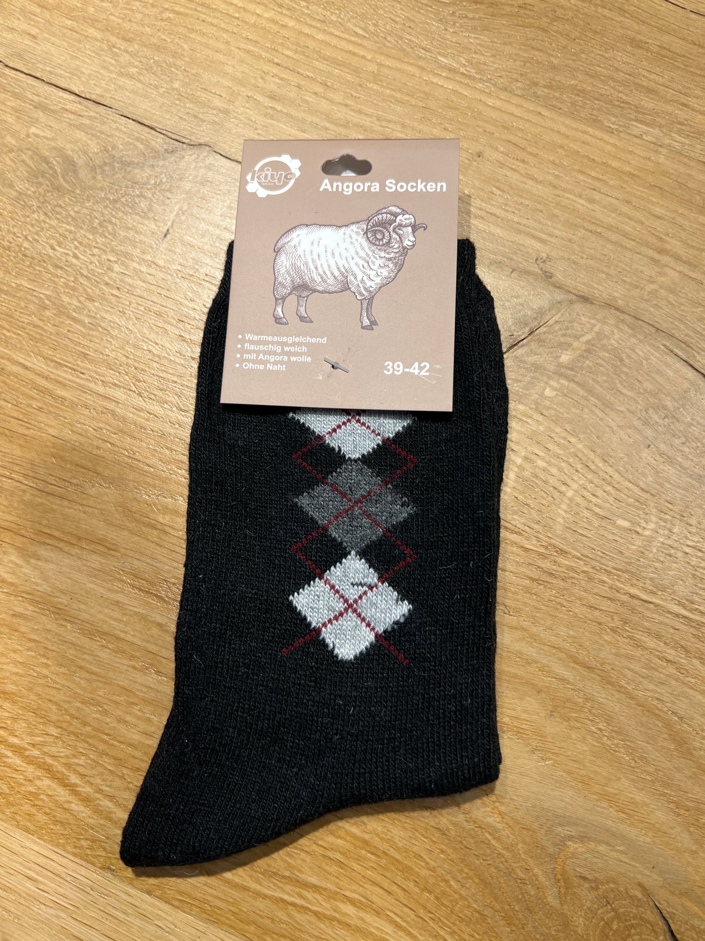 Angora Socken Gr. 39-42 "Raute" ❌
