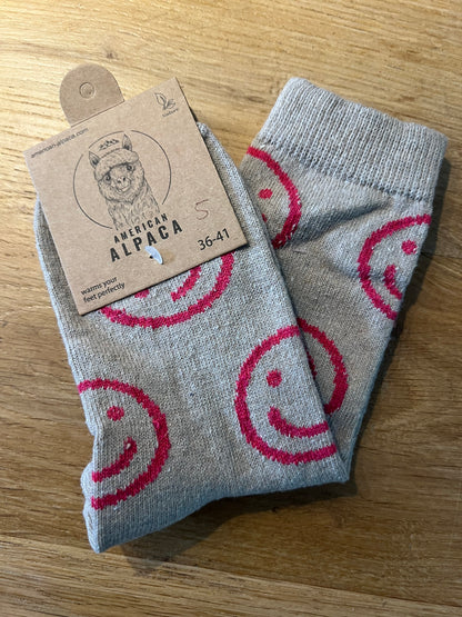 Alpaca Smiley Socken Gr 36-41  JN26-8218 🦙