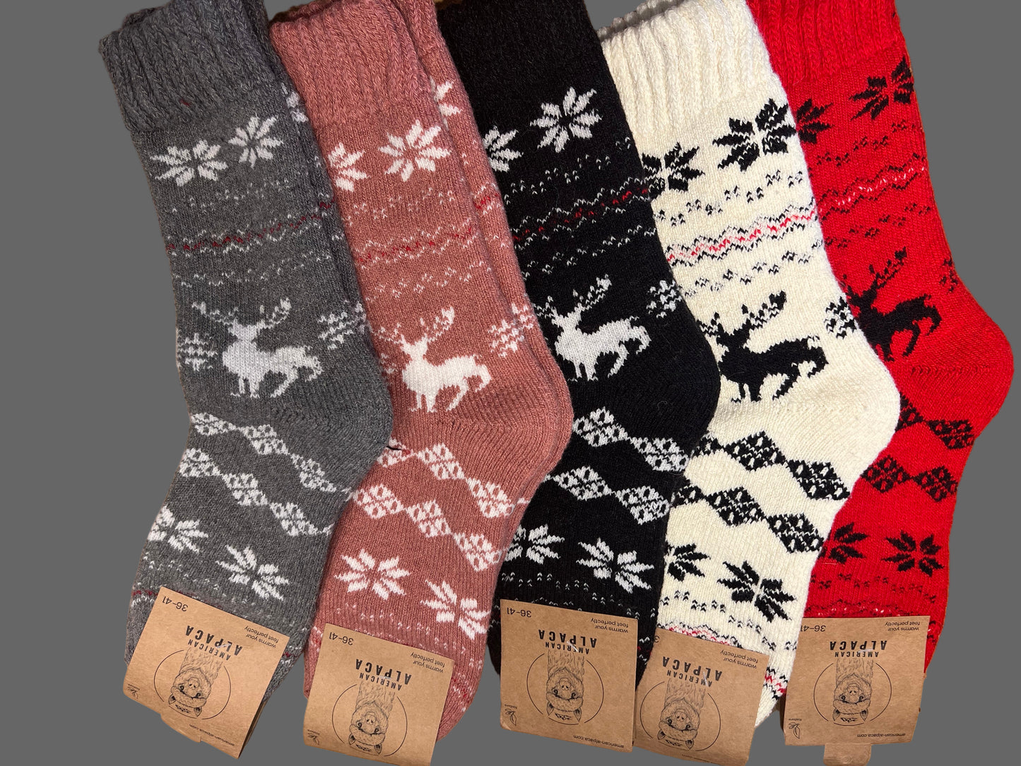 ✅Alpaca Socken Elch 36-41