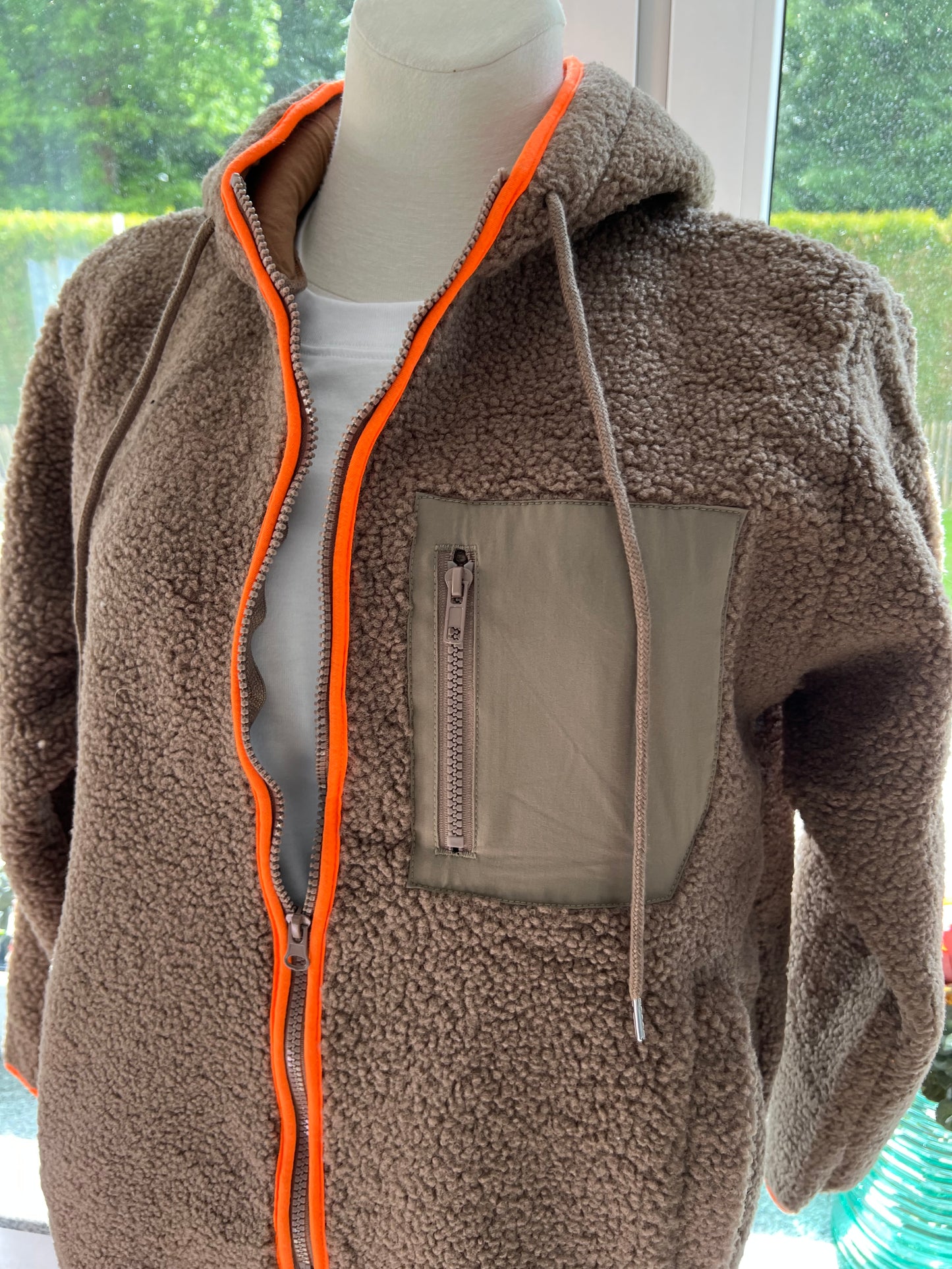 Teddy Jacke Zwillingsherz mit Kapuze