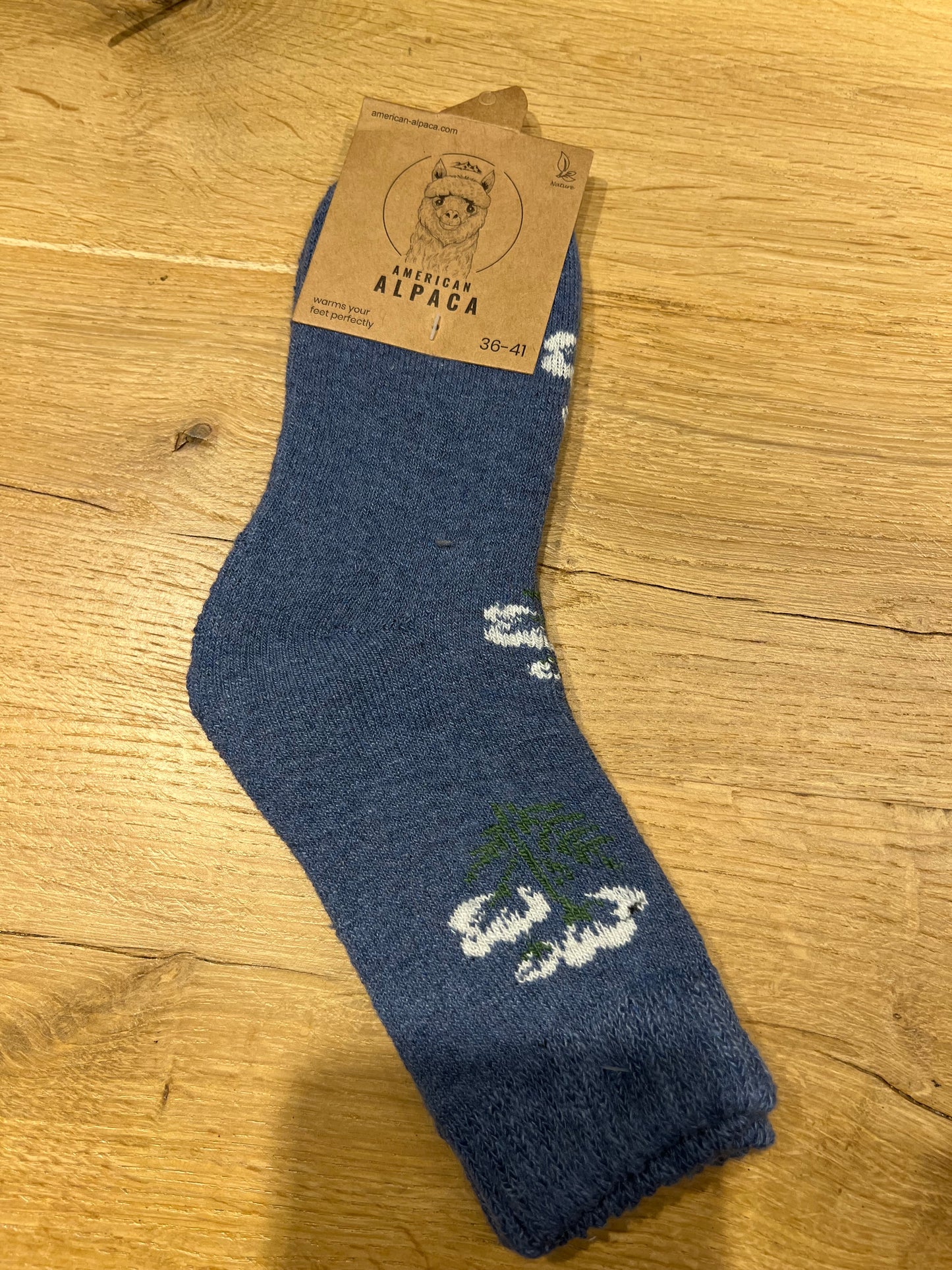✅Alpaca Socken Gr. 36-41 "Blau Creme"